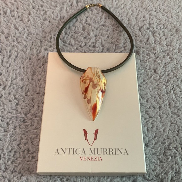 Antica Murrina Venezia.Pendant Necklace Glass, cream, orange, pink. Beautiful. - Picture 2 of 8
